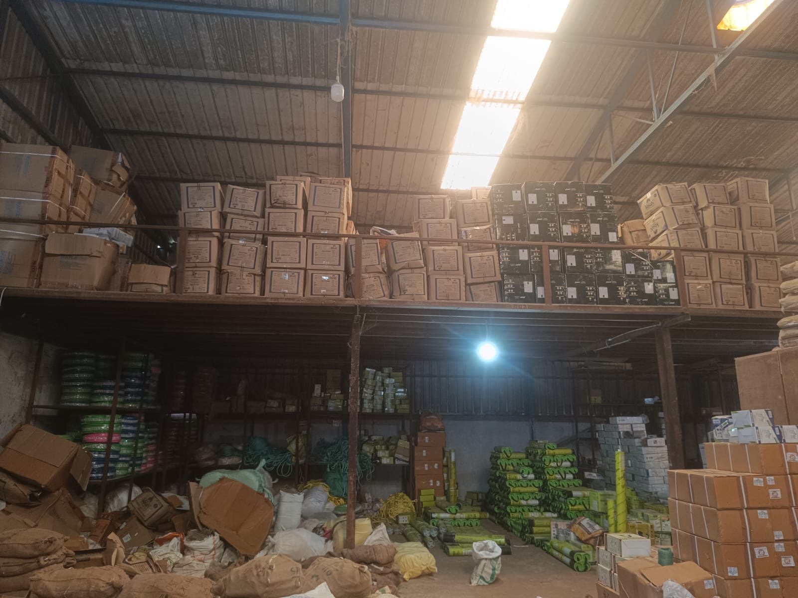 Warehouse storage racks at Shreya Polymers